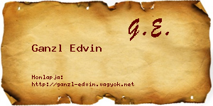 Ganzl Edvin névjegykártya